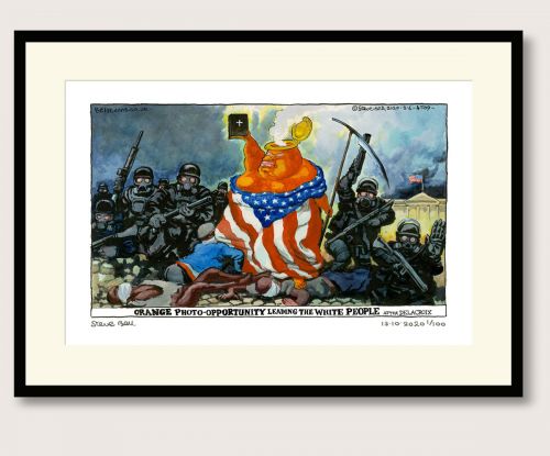 Steve Bell Trump after Delacroix print