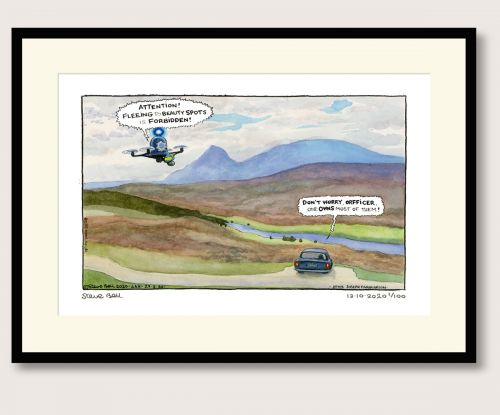 Steve Bell Her Majesty in Lockdown print