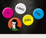 Ian Dury Sex & Drugs badges set