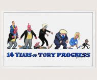 Steve Bell 14 Years of Tory Progress tea towel