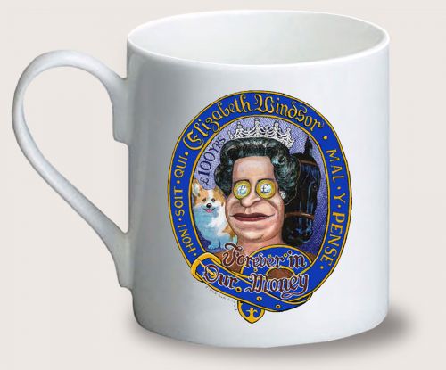 Steve Bell Elizabeth II  Centenary mug